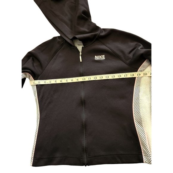 Nike Black Hoodie Zip Up Jacket Pink Stripe - Picture 3 of 11